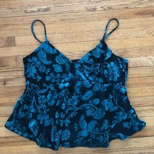 Blue velvet tank top